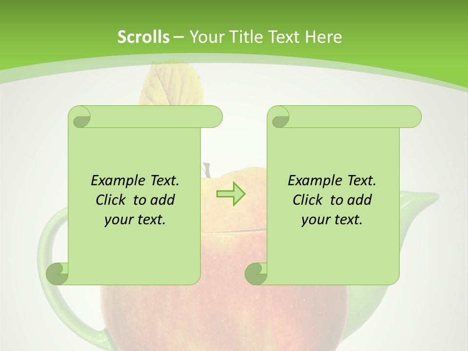 A Teapot Shaped Like An Apple With A Leaf On Top Of It PowerPoint Template