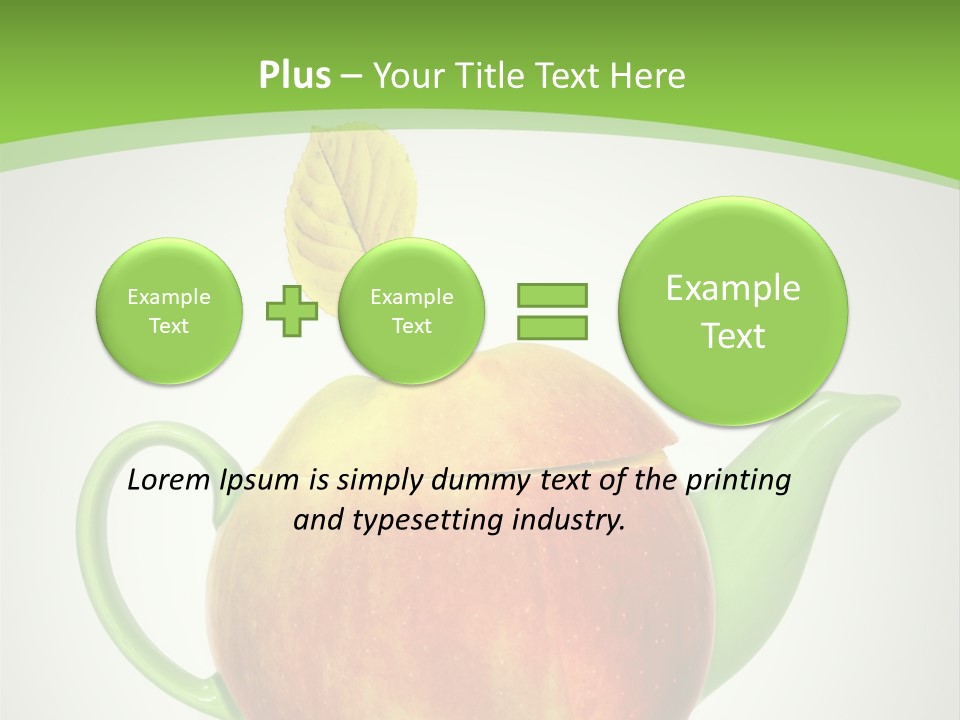 A Teapot Shaped Like An Apple With A Leaf On Top Of It PowerPoint Template