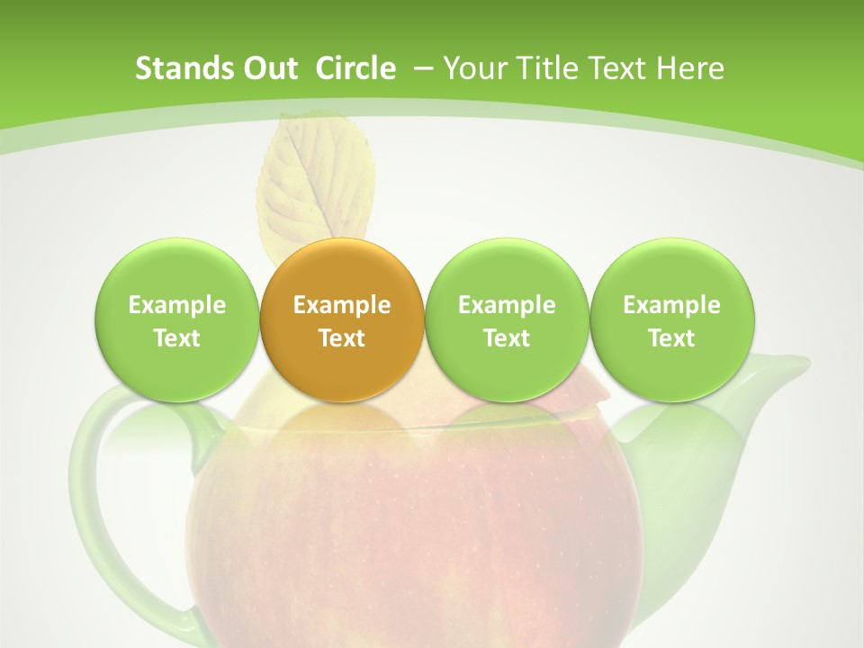 A Teapot Shaped Like An Apple With A Leaf On Top Of It PowerPoint Template
