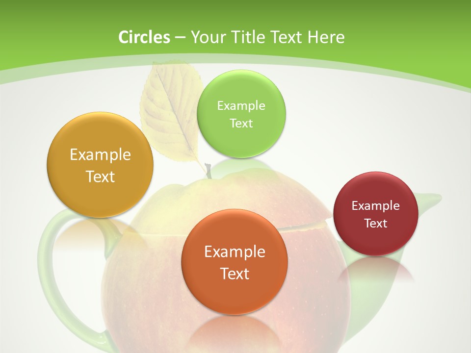 A Teapot Shaped Like An Apple With A Leaf On Top Of It PowerPoint Template