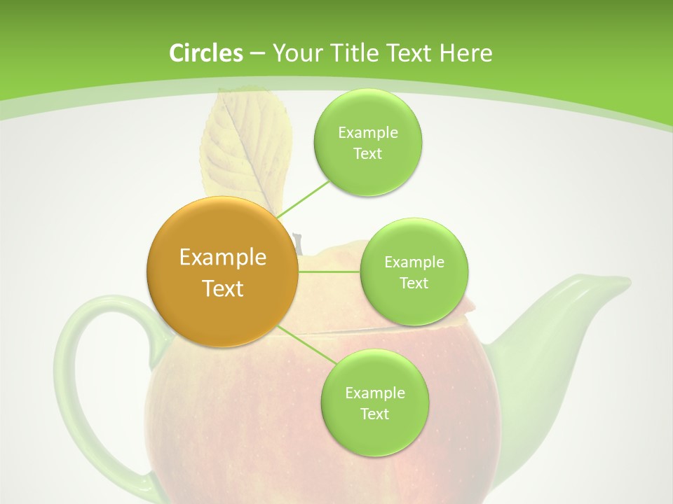 A Teapot Shaped Like An Apple With A Leaf On Top Of It PowerPoint Template