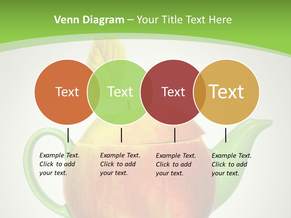 A Teapot Shaped Like An Apple With A Leaf On Top Of It PowerPoint Template