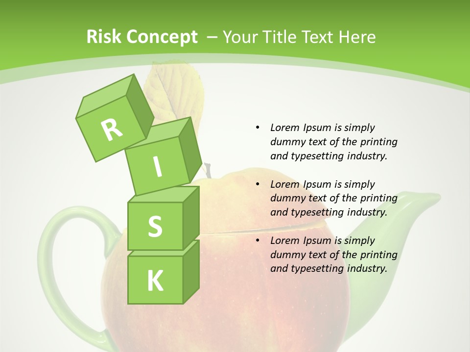 A Teapot Shaped Like An Apple With A Leaf On Top Of It PowerPoint Template