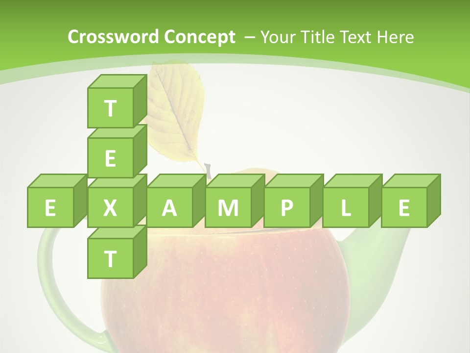 A Teapot Shaped Like An Apple With A Leaf On Top Of It PowerPoint Template