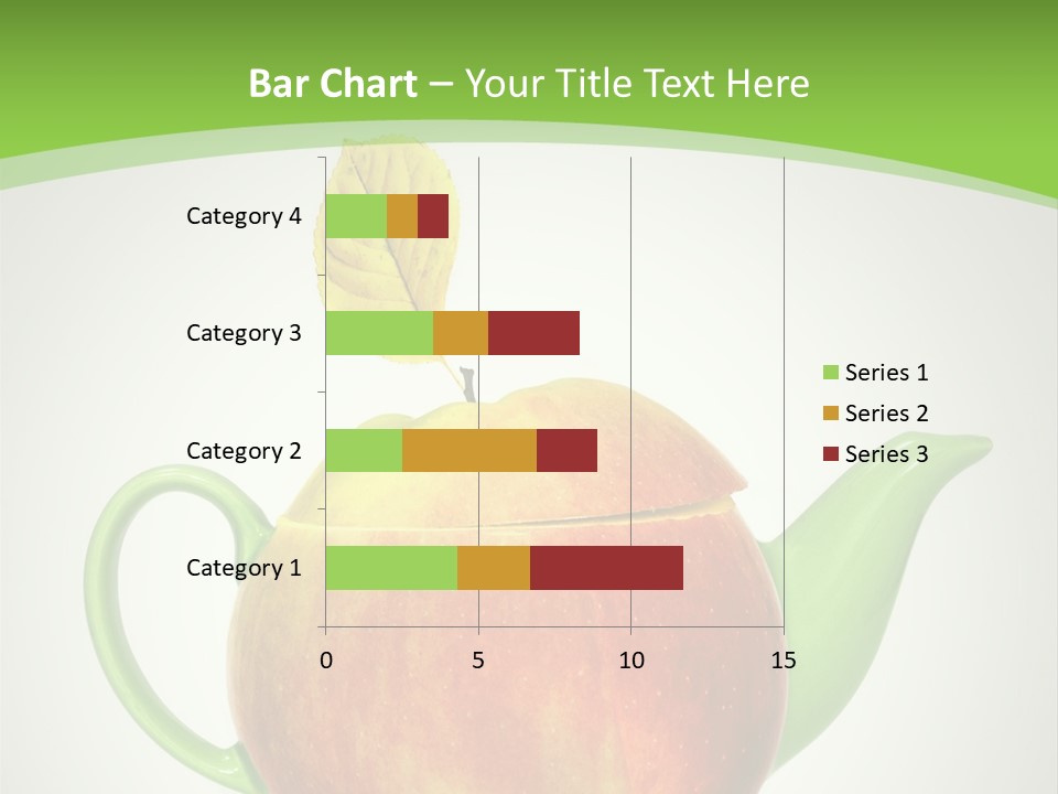 A Teapot Shaped Like An Apple With A Leaf On Top Of It PowerPoint Template