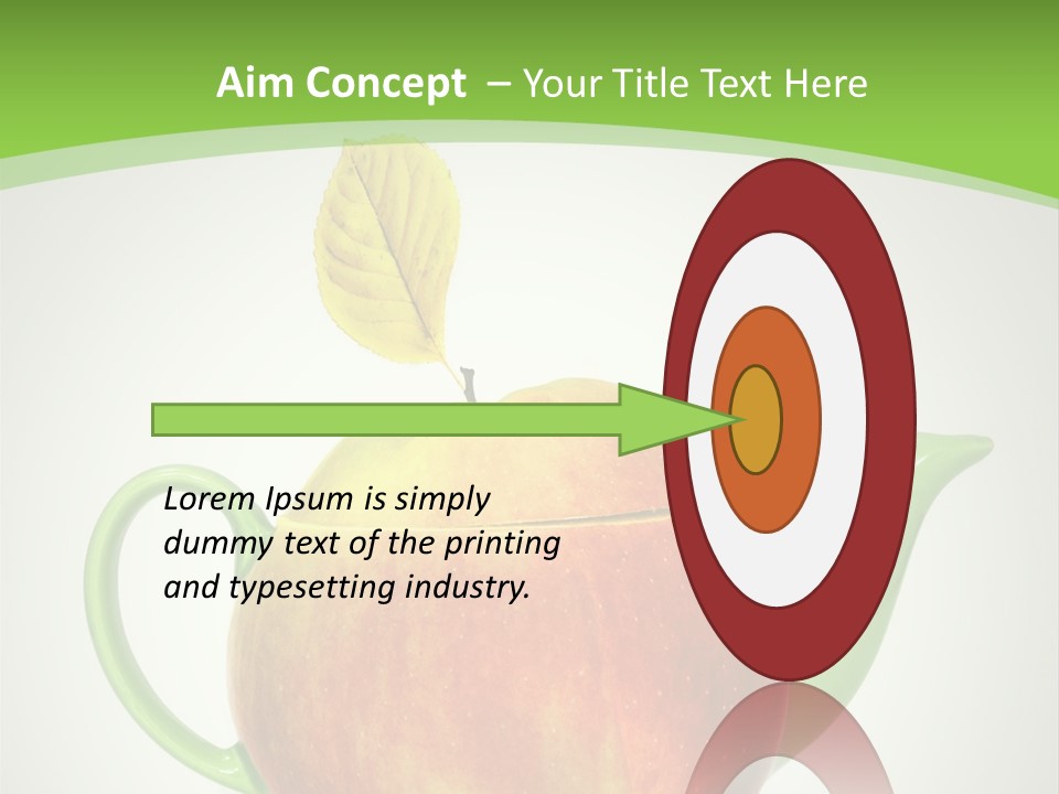A Teapot Shaped Like An Apple With A Leaf On Top Of It PowerPoint Template