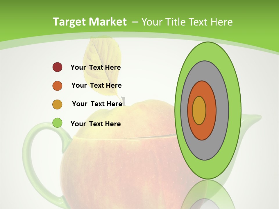 A Teapot Shaped Like An Apple With A Leaf On Top Of It PowerPoint Template