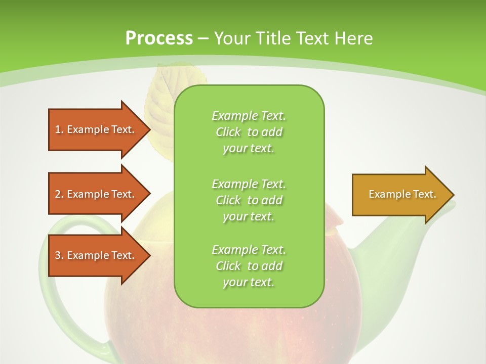 A Teapot Shaped Like An Apple With A Leaf On Top Of It PowerPoint Template