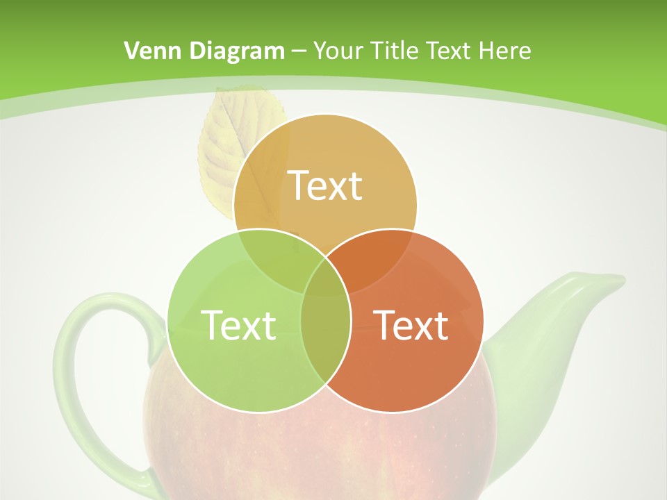 A Teapot Shaped Like An Apple With A Leaf On Top Of It PowerPoint Template