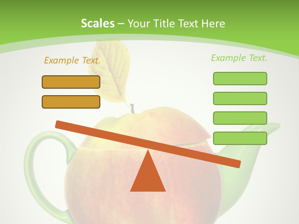 A Teapot Shaped Like An Apple With A Leaf On Top Of It PowerPoint Template