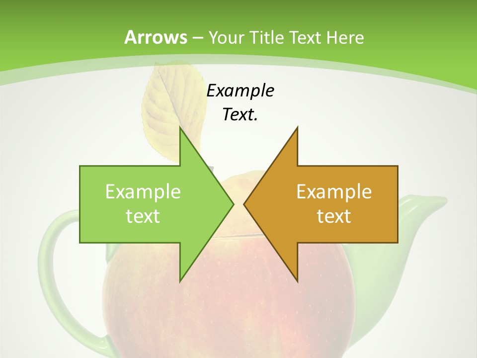 A Teapot Shaped Like An Apple With A Leaf On Top Of It PowerPoint Template