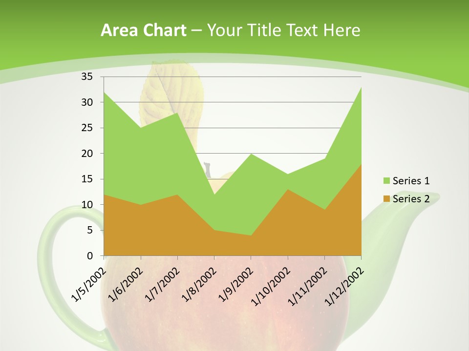 A Teapot Shaped Like An Apple With A Leaf On Top Of It PowerPoint Template