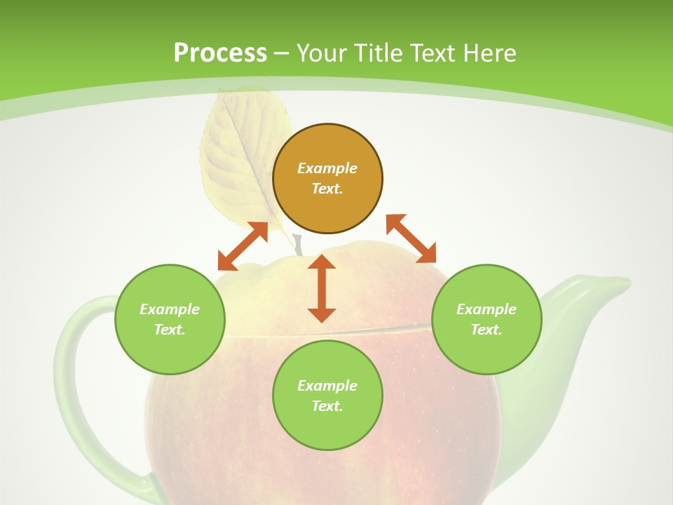 A Teapot Shaped Like An Apple With A Leaf On Top Of It PowerPoint Template