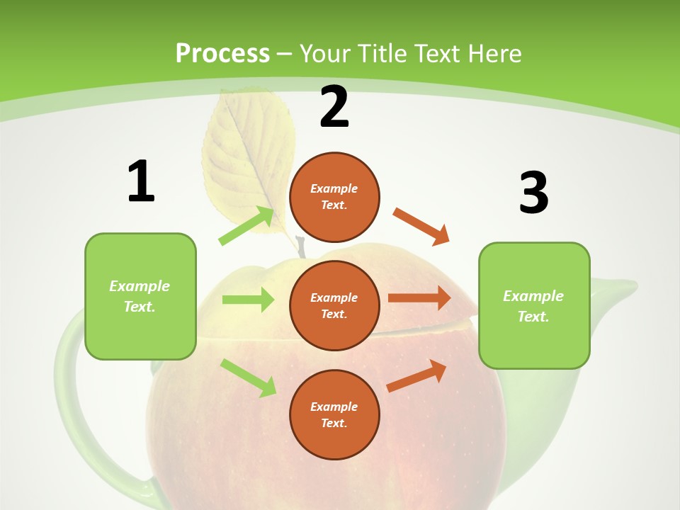 A Teapot Shaped Like An Apple With A Leaf On Top Of It PowerPoint Template