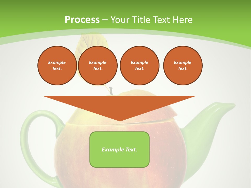 A Teapot Shaped Like An Apple With A Leaf On Top Of It PowerPoint Template