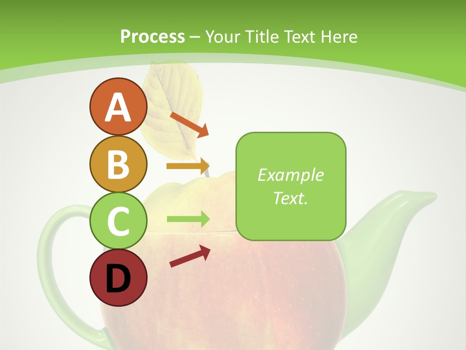 A Teapot Shaped Like An Apple With A Leaf On Top Of It PowerPoint Template