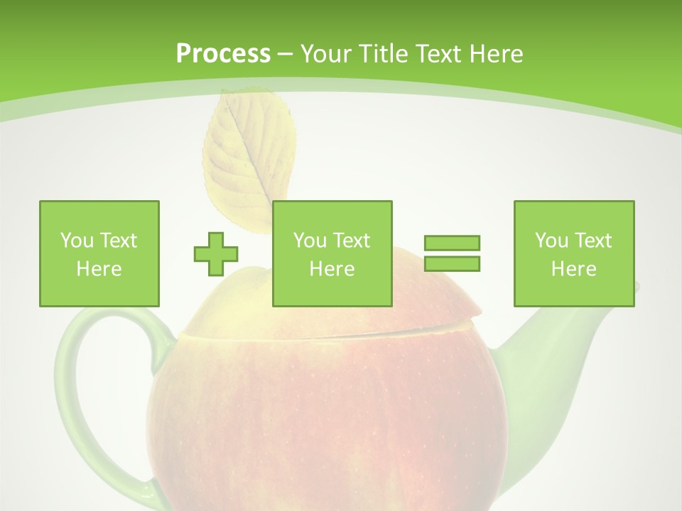 A Teapot Shaped Like An Apple With A Leaf On Top Of It PowerPoint Template