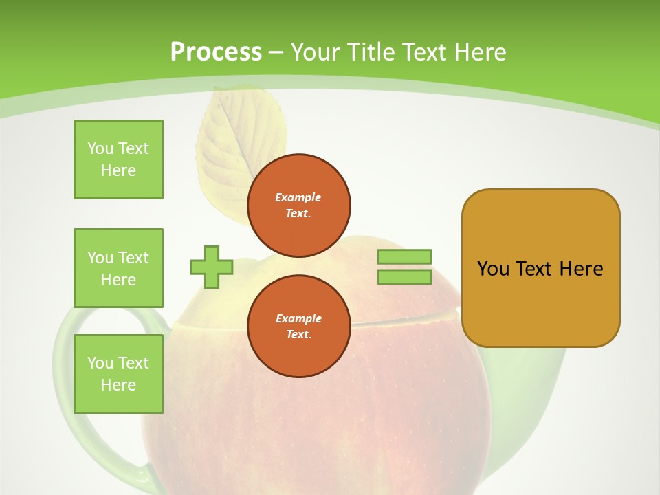 A Teapot Shaped Like An Apple With A Leaf On Top Of It PowerPoint Template