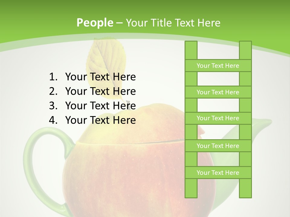 A Teapot Shaped Like An Apple With A Leaf On Top Of It PowerPoint Template