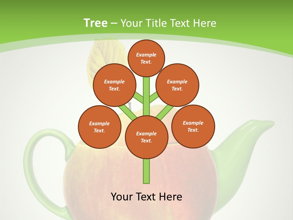 A Teapot Shaped Like An Apple With A Leaf On Top Of It PowerPoint Template