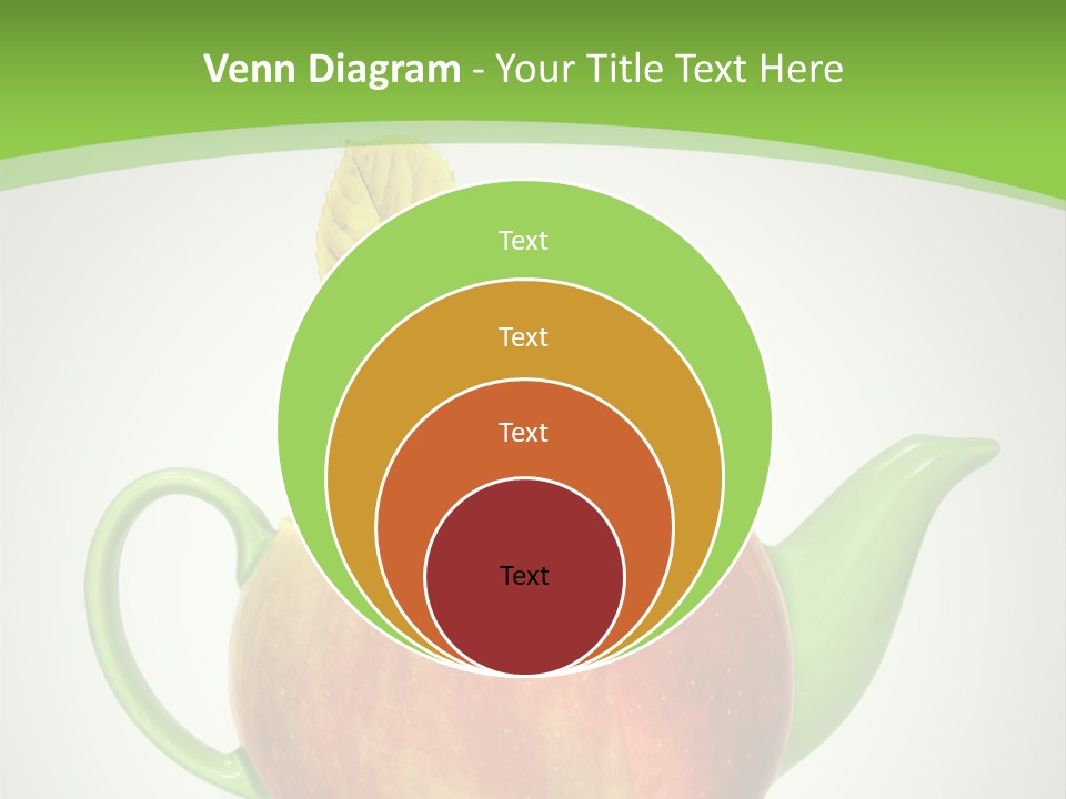 A Teapot Shaped Like An Apple With A Leaf On Top Of It PowerPoint Template