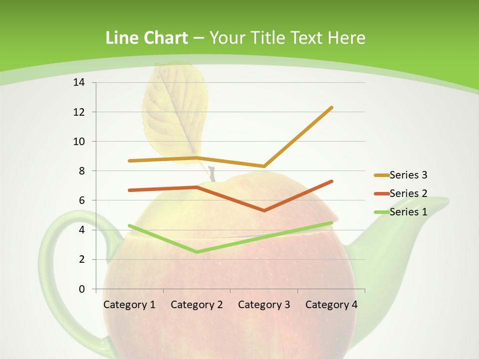 A Teapot Shaped Like An Apple With A Leaf On Top Of It PowerPoint Template