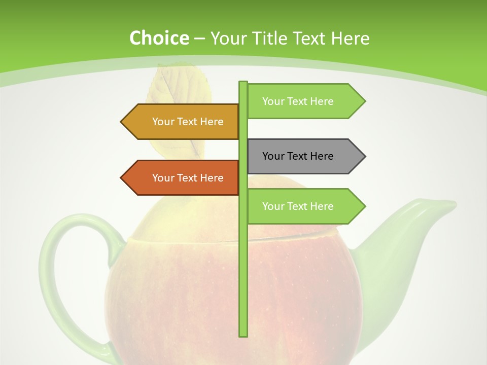 A Teapot Shaped Like An Apple With A Leaf On Top Of It PowerPoint Template