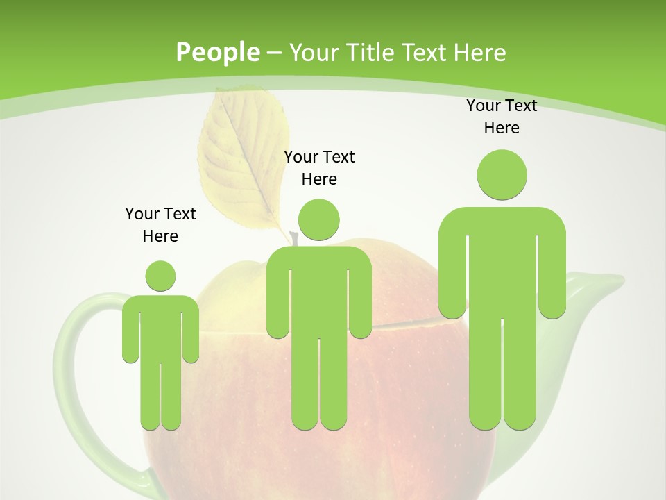 A Teapot Shaped Like An Apple With A Leaf On Top Of It PowerPoint Template