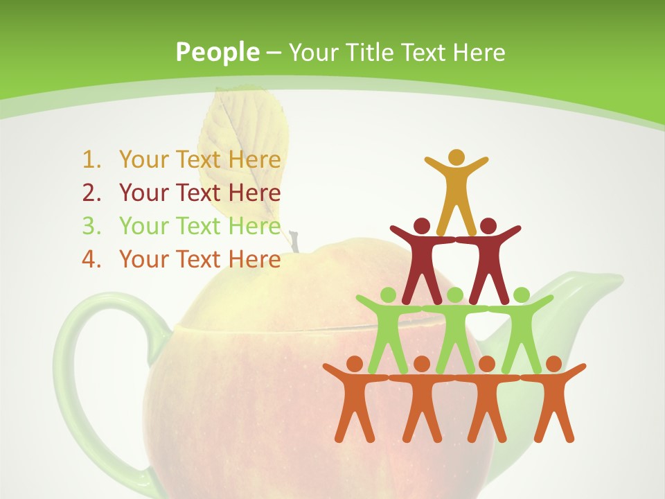 A Teapot Shaped Like An Apple With A Leaf On Top Of It PowerPoint Template