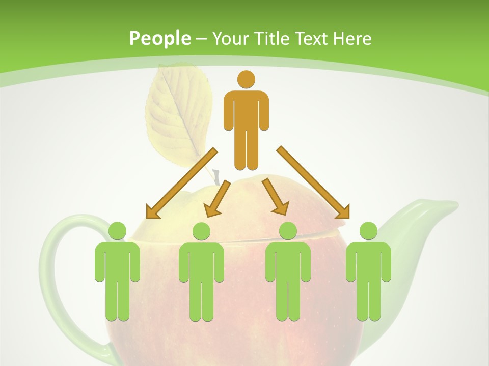 A Teapot Shaped Like An Apple With A Leaf On Top Of It PowerPoint Template