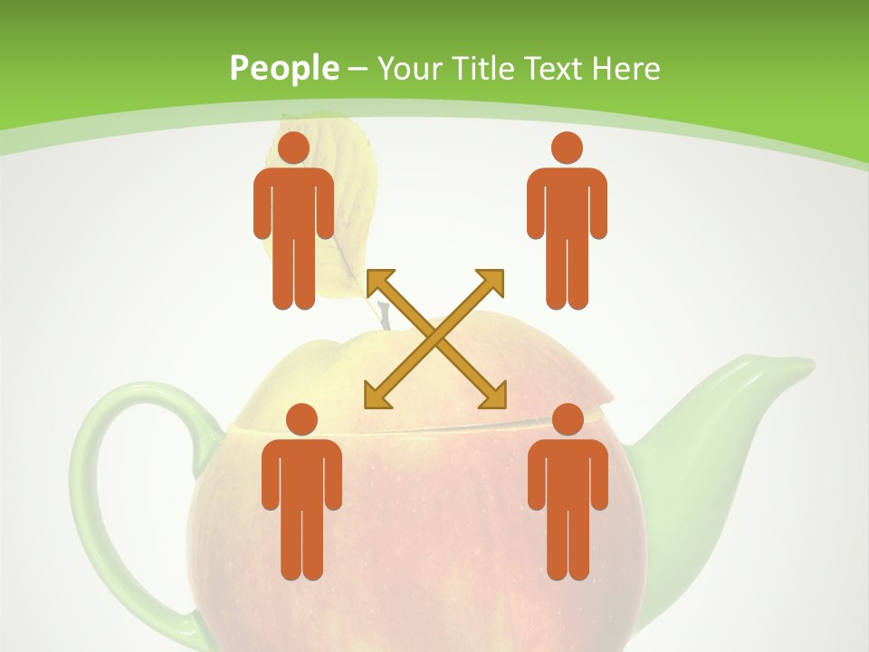 A Teapot Shaped Like An Apple With A Leaf On Top Of It PowerPoint Template