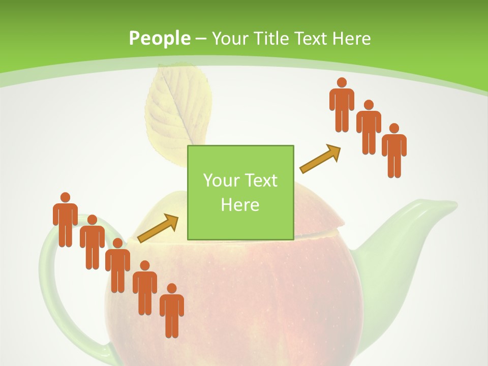 A Teapot Shaped Like An Apple With A Leaf On Top Of It PowerPoint Template