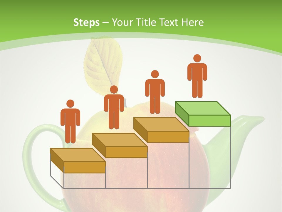 A Teapot Shaped Like An Apple With A Leaf On Top Of It PowerPoint Template