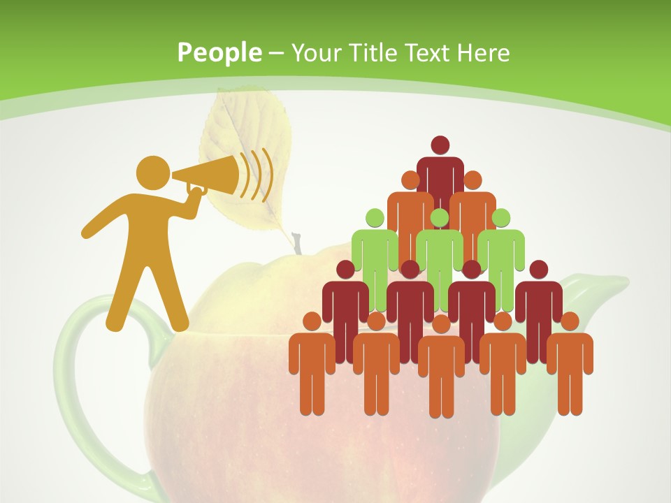 A Teapot Shaped Like An Apple With A Leaf On Top Of It PowerPoint Template