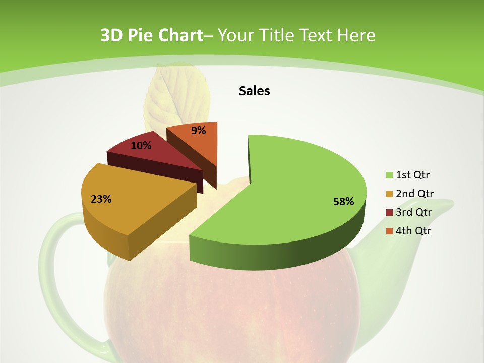 A Teapot Shaped Like An Apple With A Leaf On Top Of It PowerPoint Template
