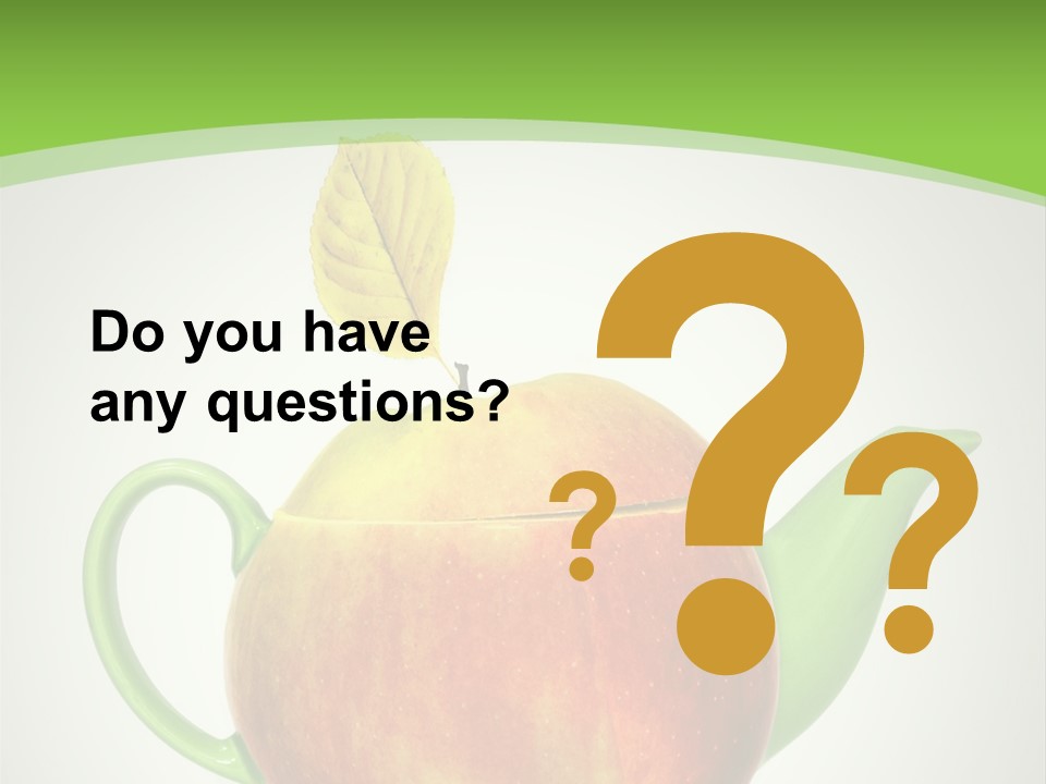 A Teapot Shaped Like An Apple With A Leaf On Top Of It PowerPoint Template