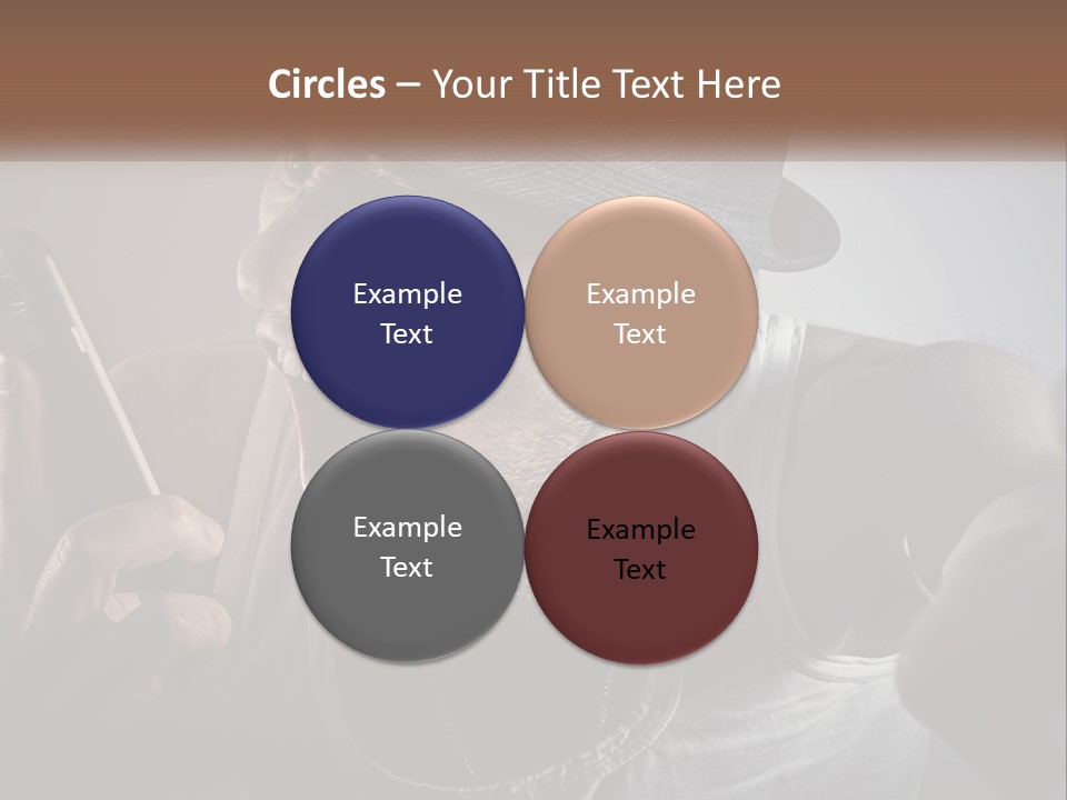 A Man In A Hat Holding A Cell Phone PowerPoint Template