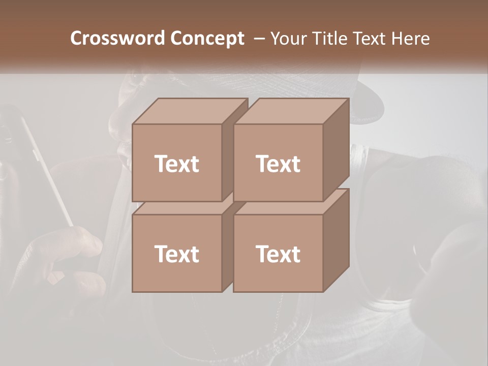 A Man In A Hat Holding A Cell Phone PowerPoint Template