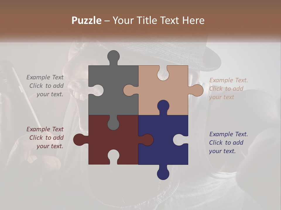 A Man In A Hat Holding A Cell Phone PowerPoint Template