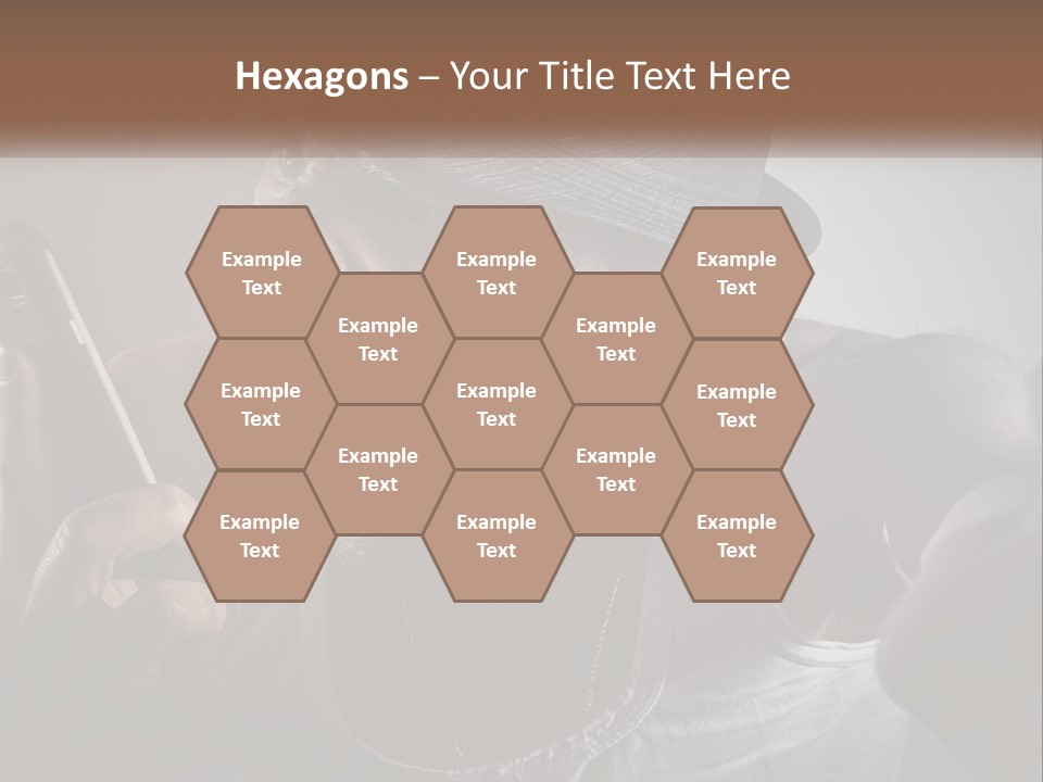 A Man In A Hat Holding A Cell Phone PowerPoint Template