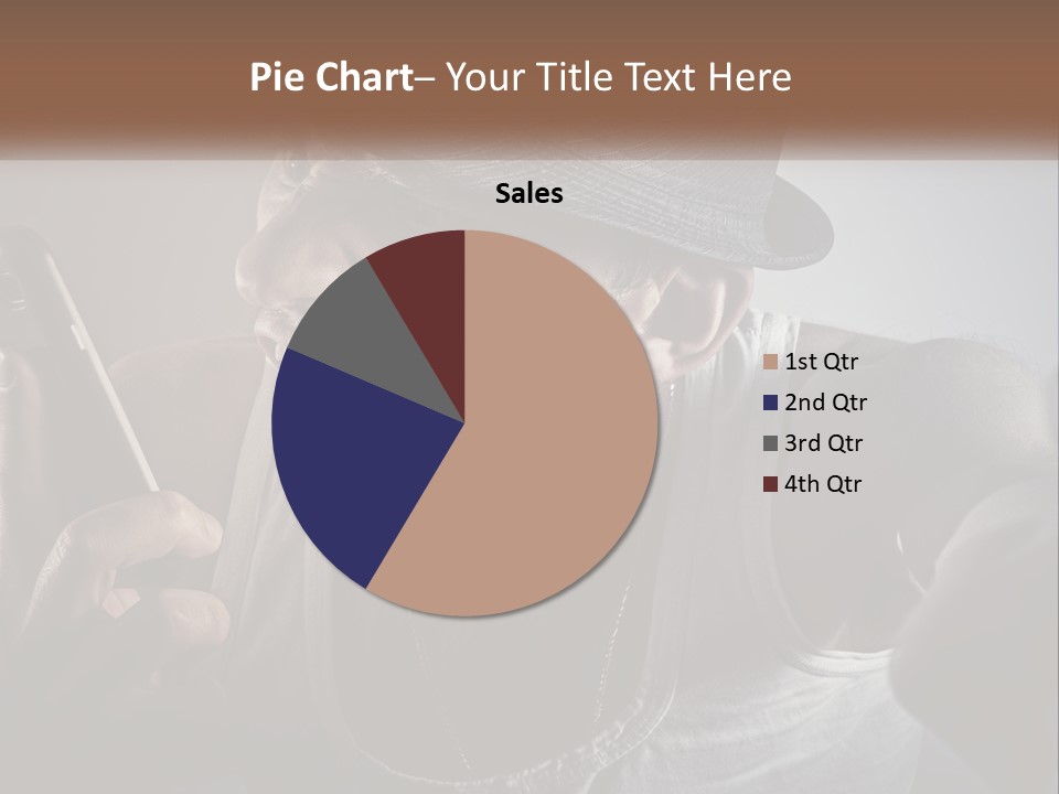 A Man In A Hat Holding A Cell Phone PowerPoint Template
