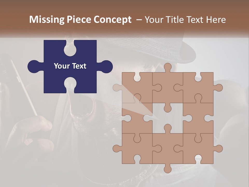 A Man In A Hat Holding A Cell Phone PowerPoint Template
