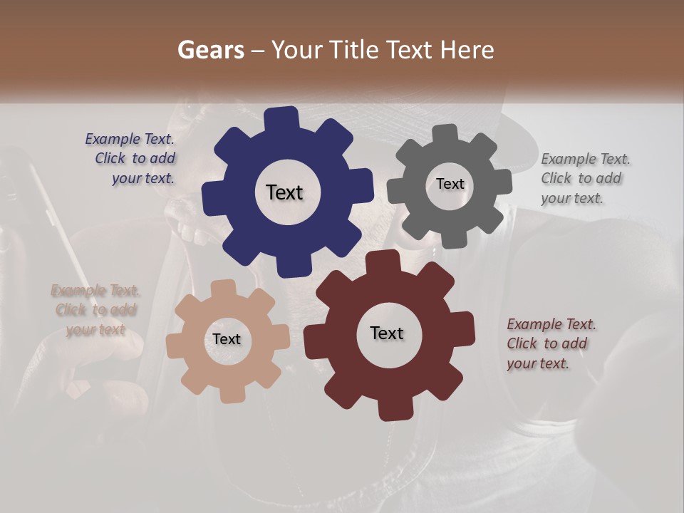 A Man In A Hat Holding A Cell Phone PowerPoint Template