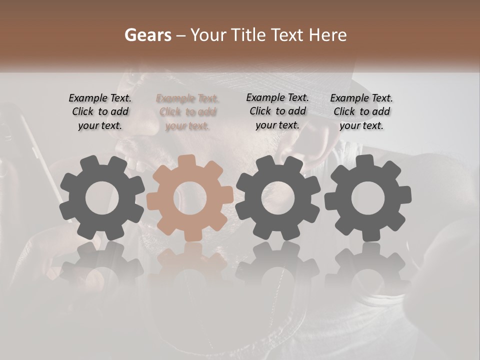 A Man In A Hat Holding A Cell Phone PowerPoint Template