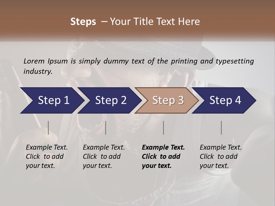 A Man In A Hat Holding A Cell Phone PowerPoint Template