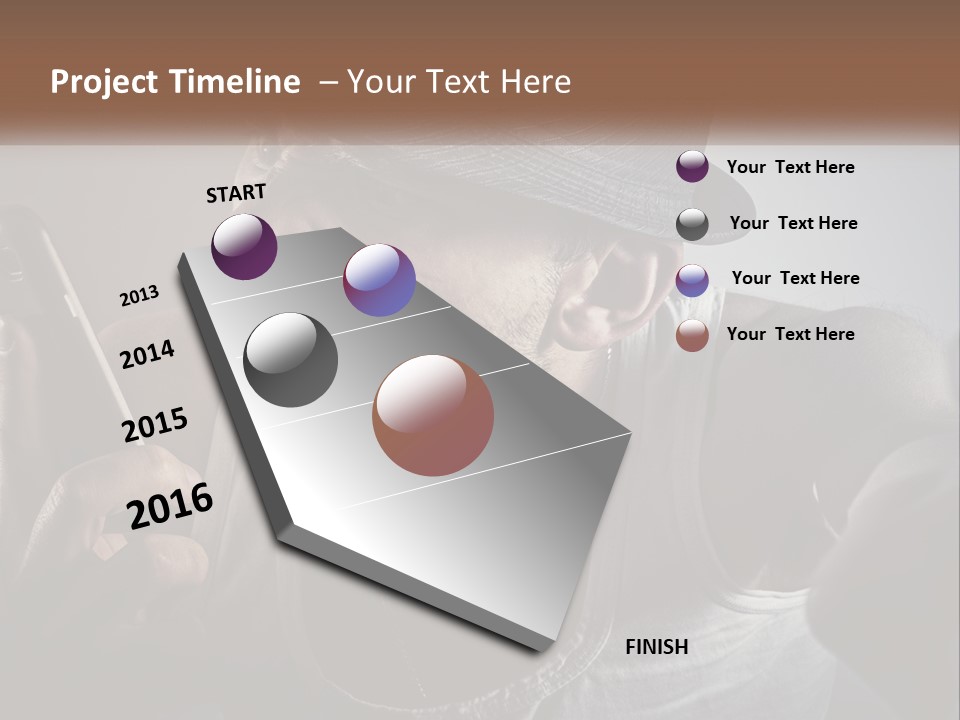 A Man In A Hat Holding A Cell Phone PowerPoint Template