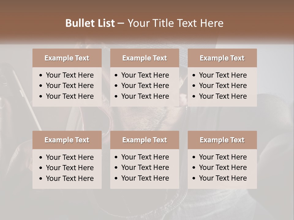 A Man In A Hat Holding A Cell Phone PowerPoint Template
