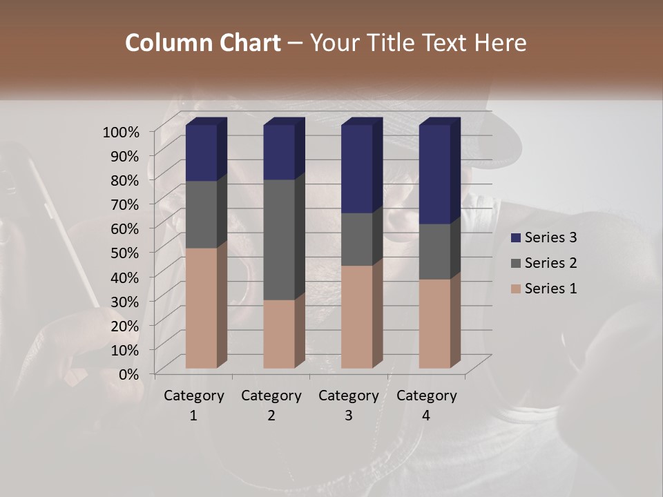 A Man In A Hat Holding A Cell Phone PowerPoint Template