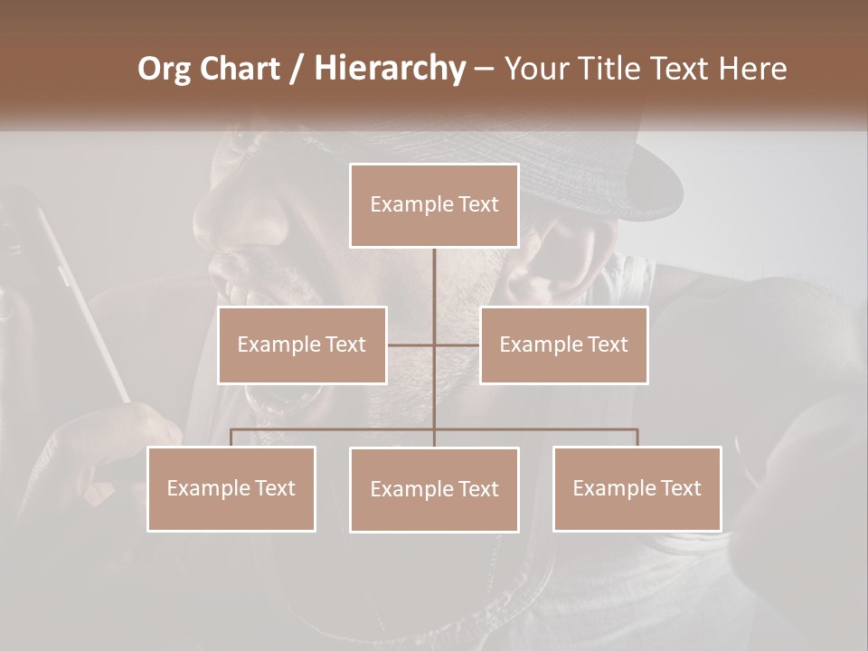 A Man In A Hat Holding A Cell Phone PowerPoint Template