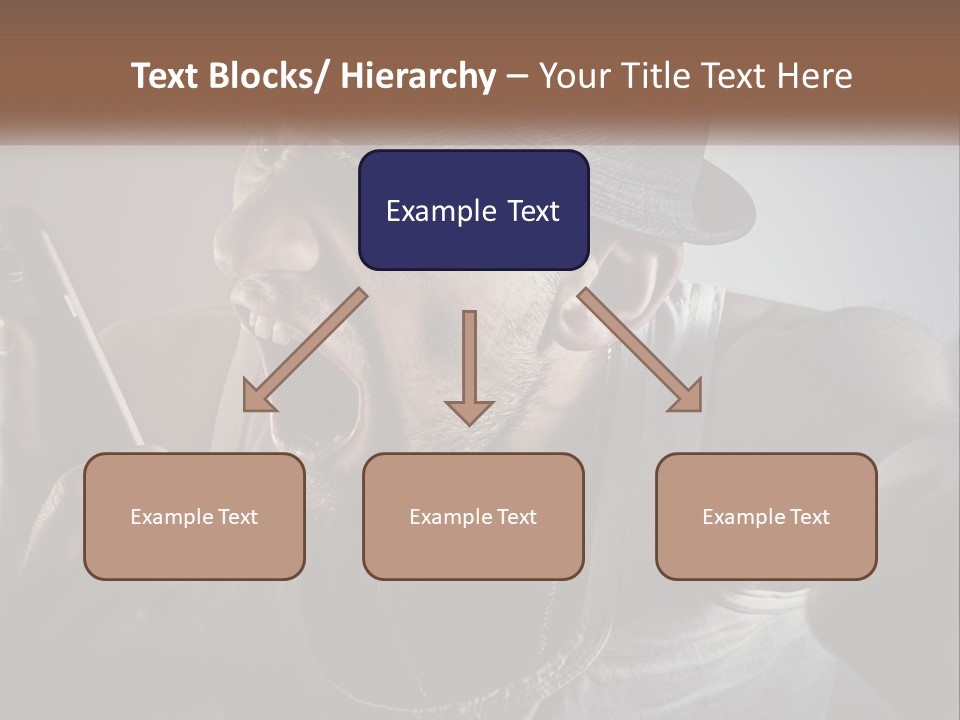 A Man In A Hat Holding A Cell Phone PowerPoint Template